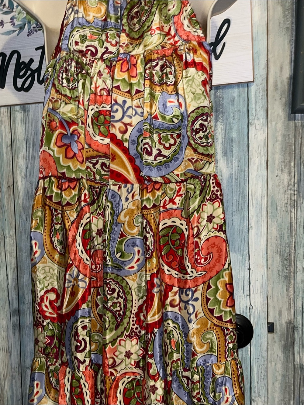 Bohemian Paisley Halter Maxi Dress in Multi - Picture 6 of 7